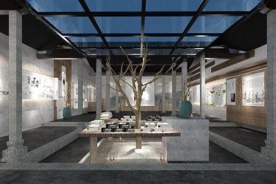 新中式茶文化博物馆3D模型下载